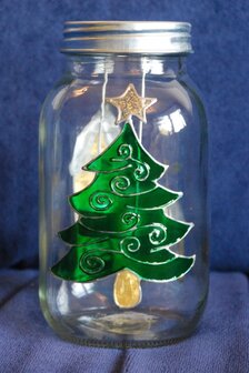Startsetje Sfeerlicht met sterdeksel Kerstdorpje