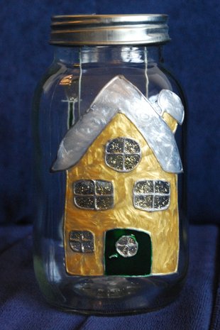Startsetje Sfeerlicht met sterdeksel Kerstdorpje