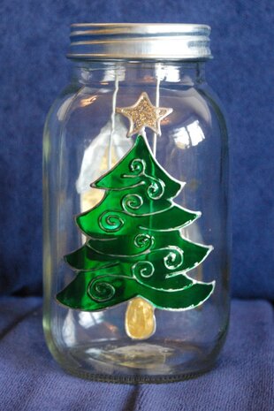 Startsetje Sfeerlicht met sterdeksel Kerstdorpje